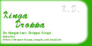 kinga droppa business card